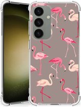 Coque avec naam Convient pour Samsung Galaxy S24 Coque de téléphone avec bord transparent Flamingo