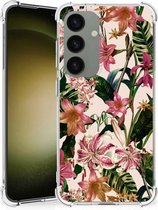 Telefoon Hoesje Geschikt voor Samsung Galaxy S24 Leuk Hoesje met transparante rand Bloemen