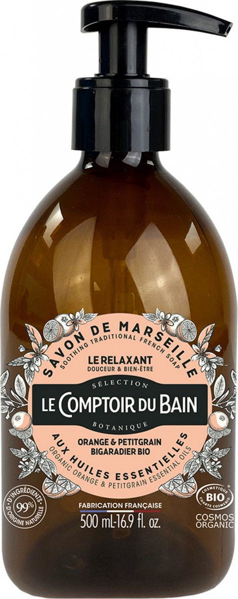 Le Comptoir du Bain Le Relaxant Marseille Zeep met Essentiële Organische Oliën 500 ml