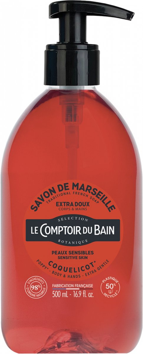 Le Comptoir du Bain Marseille Zeep Papaver 500 ml