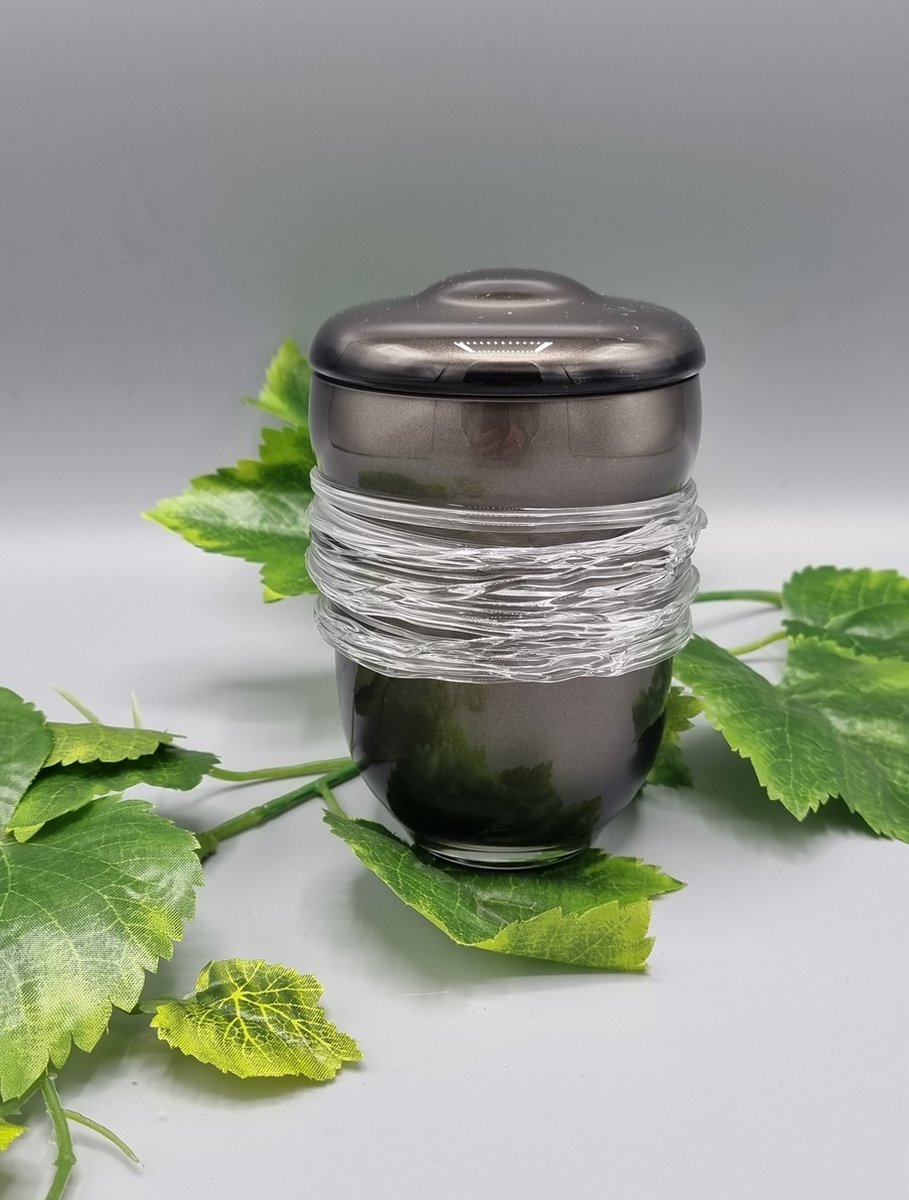 Mini Urn - 159-2 - Antraciet - Kristalglas - Urn - Deel Urn