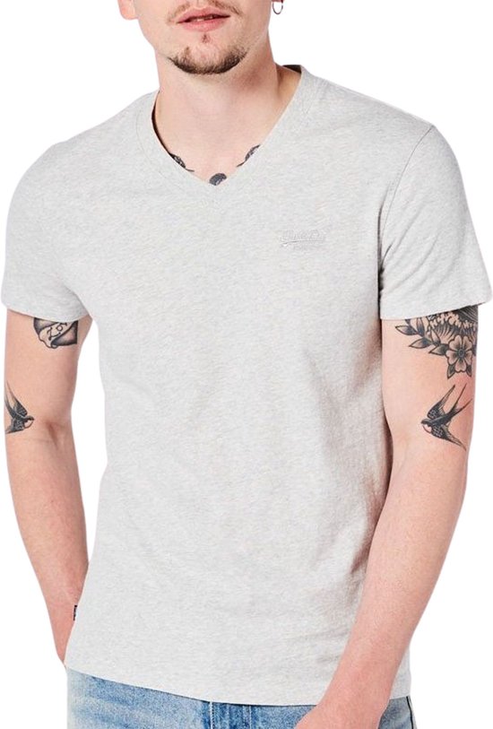 Superdry T-shirt Homme Vintage Logo T-shirt col V en coton bio