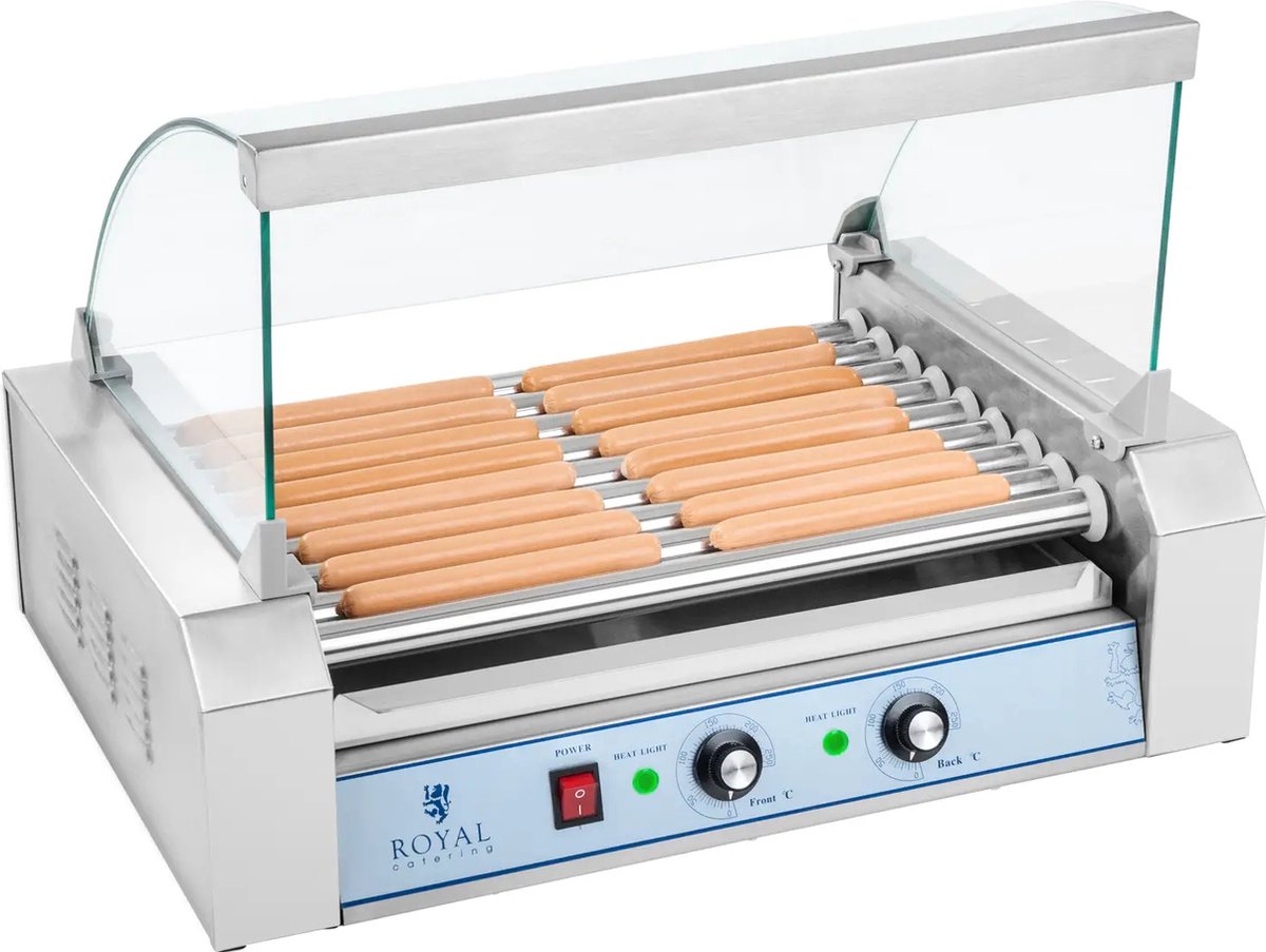 Royal Catering Hotdog Grill - 9 rollers - Roestvrij staal - Royal Catering