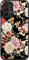 Casimoda® hoesje - Geschikt voor Samsung Galaxy A23 - Bloemen flowerpower - Zwart TPU Backcover - Bloemen - Multi