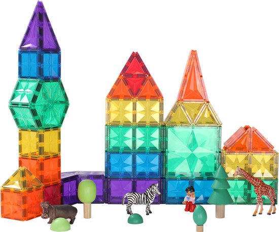 Magnetische Blokken Speelgoed, Educatief Magnetische Bouwtegels Speelgoed, 108 stuk magnetische tegels voor kinderen.