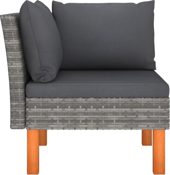 vidaXL 3-delige Loungeset met kussens massief grenenhout zwart