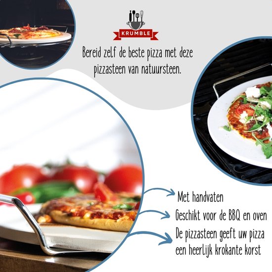 Krumble Pizzasteen BBQ & Oven - Pizza Stone Rond - Large (38 cm)