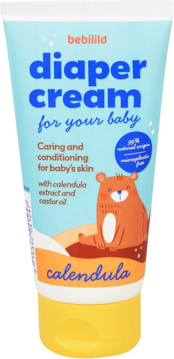 Goedkoopste Bebilild Luiercrème Calendula 75 ml - Luieruitslagcrème met Calendula extract & Castorolie 99 Natuurlijke Ingrediënten - Billencrème Goudsbloem - Diaper Cream - Luierzalf - Microplastic-vrij - Vegan