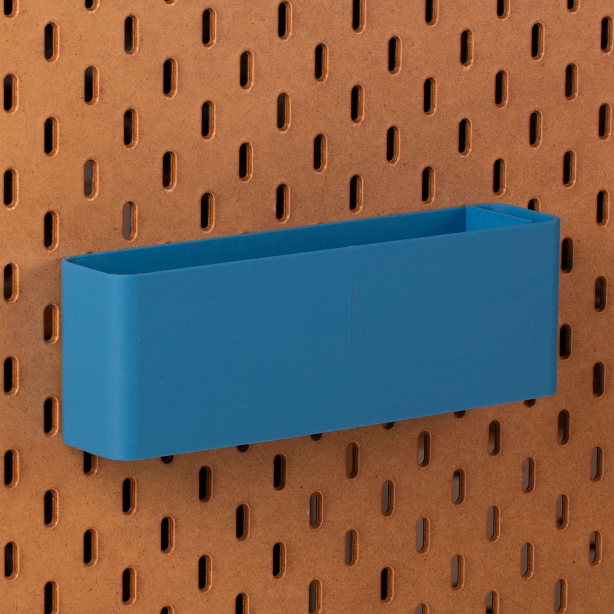Standaard bakje voor Ikea Skadis pegboard 24x5x8 cm - Blauw - Met tussenschotjes - Opberger