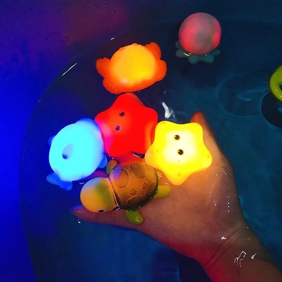 Lichtgevend oceaan dieren badspeelgoed - 4 Dieren - Speelgoed - Bad - Jongen - Meisje - Badspeeltjes - Baby van Merkloos — afbeelding 3