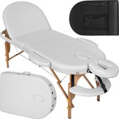 tectake - table de massage ovale, blanche, matelas 5 cm - 404373