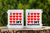 I love BF & GF - Valentijdag - Moederdag cadeau - Vaderdag cadeau - Koffiemok - Koffiekopjes - Mok en bekers - Mok met tekst - Valentijn cadeautje voor haar - Valentijdag cadeau - Valentijn Mok - Couple Mokken