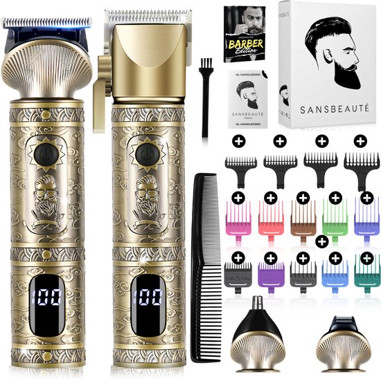 Professionele Draadloze 4-in-1 Tondeuse - Tondeuse Mannen Hoofdhaar - Sansbeauté® TotalTrim - Cheveux Haar - Haartrimmer - Kapper Haar Machine - Haartondeuse - Baard - Barber Hair Clipper - Kapper Buddha Trimmer - Kappersset