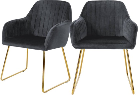 Set van 2 eetkamerstoelen Mili velvet | ML-Design