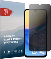 Rosso Privacy Screen Protector Geschikt voor de Samsung Galaxy A15 5G - 9H Gehard Glas - Case Friendly Tempered Glass - Eenvoudige Installatie