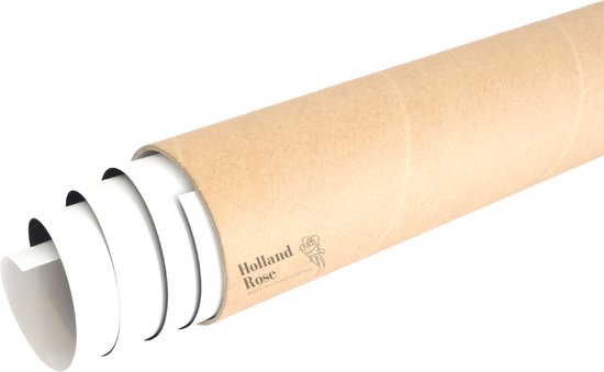 Tube à affiche en carton brun avec logo Holland Rose.