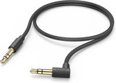 Hama Aux-kabel - 3,5mm jack - 3,5mm jack kabel - Aux aansluiting - Haakse stekker - Compatibel met standaard 3,5mm audio-aansluitingen - Vergulde stekker - 0,5 meter - Zwart