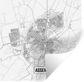 Sticker Muursticker- Plan de la ville d'Assen - 30x30 cm - feuille adhésive autocollante - sticker mural repositionnable