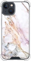 Casimoda® hoesje - Geschikt voor iPhone 13 Mini - Parelmoer Marmer - Shockproof case - Extra sterk - TPU/polycarbonaat - Multi, Transparant