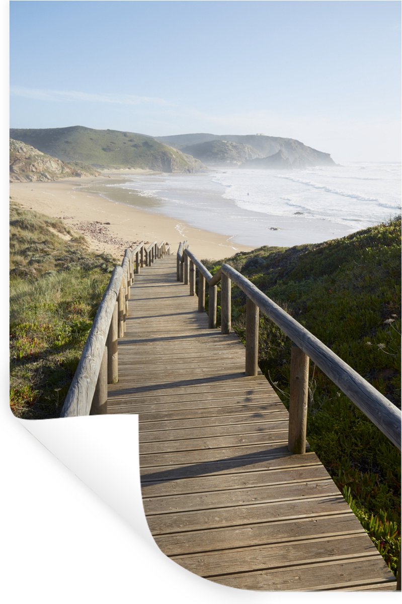 Muurstickers - Sticker Folie - Zee - Strand - Trap - 80x120 cm - Plakfolie - Muurstickers 