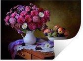Stickers Stickers muraux - Bol de fruits - Nature morte - Fleurs - 40x30 cm - Film adhésif