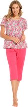 Pyjama fleuri en coton Pastunette - Rose - Taille - 38