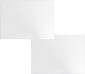 Set van 2 badmatten, wit, 100% katoen, 50 x 70 cm, 550 g/m², sneldrogende douchemat, kleur: wit