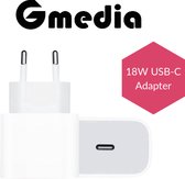 Gmedia 18W USB-C Adapter - Snel Opladen geschikt voor iPhone en iPad - Wit