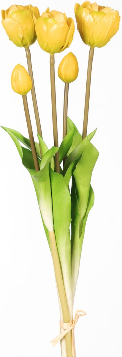 Kunsttulpen geel bundel van 5
