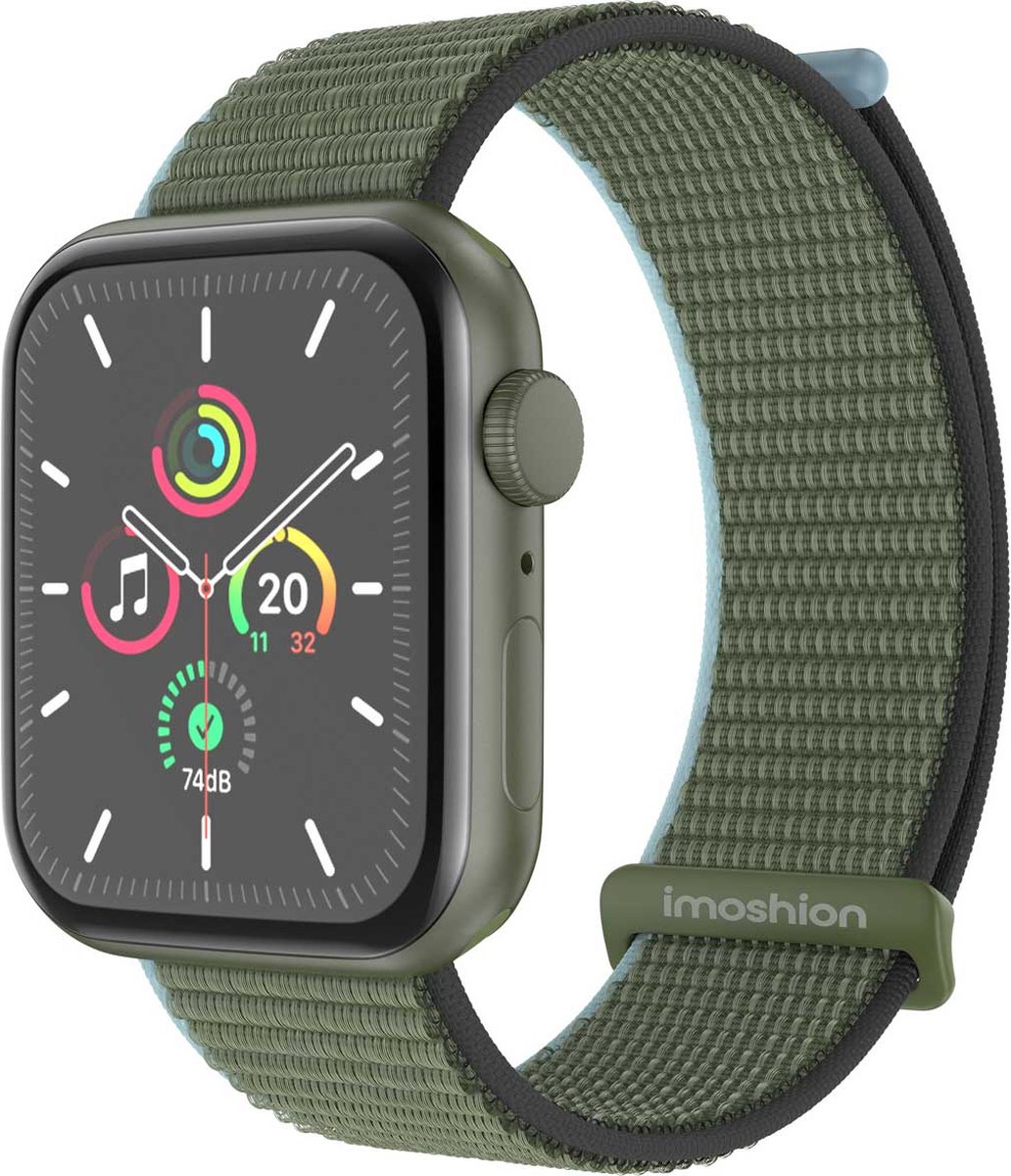 iMoshion Nylon⁺ bandje voor de Apple Watch Series 1 / 2 / 3 / 4 / 5 / 6 / 7 / 8 / 9 / SE - 38 / 40 / 41 mm - Dark Olive