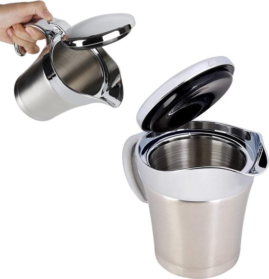 Saucière Isotherme En Acier Inoxydable - 400 Ml, Garde Les Sauces Chaudes Ou Froides, Mécanisme Une Main