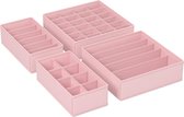 Organisateur de Sous-vêtements, lot de 4, organisateur de tiroir, pliable, système de rangement pour armoire, boîte de rangement, boîtes en tissu, rangement, pour soutiens-gorge, chaussettes, cravates, rose