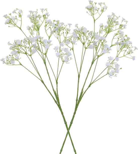 3x stuks kunstbloemen Gipskruid/Gypsophila takken wit 70 cm - Kunstplanten en steelbloemen