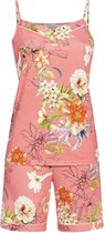 Roze mouwloze shortama bloemen - Roze - Maat - 38