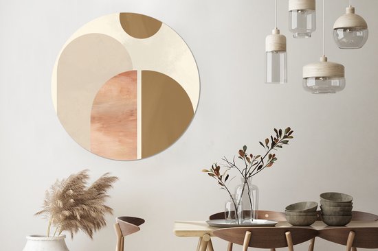 Wall Circle - Wall Circle Indoor - Abstrait - Design - Rose - ⌀ 120 cm - Décoration murale - Peintures Ronds XXL