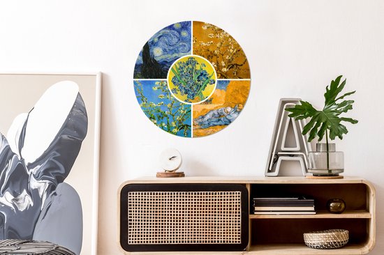 Wall Circle Oude Meesters - Wall Circle - Aluminium - ⌀ 60 - Van Gogh - Collage - Nuit étoilée