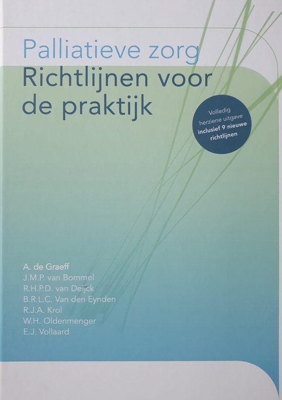 Palliatieve zorg: richtlijnen voor de praktijk - cover