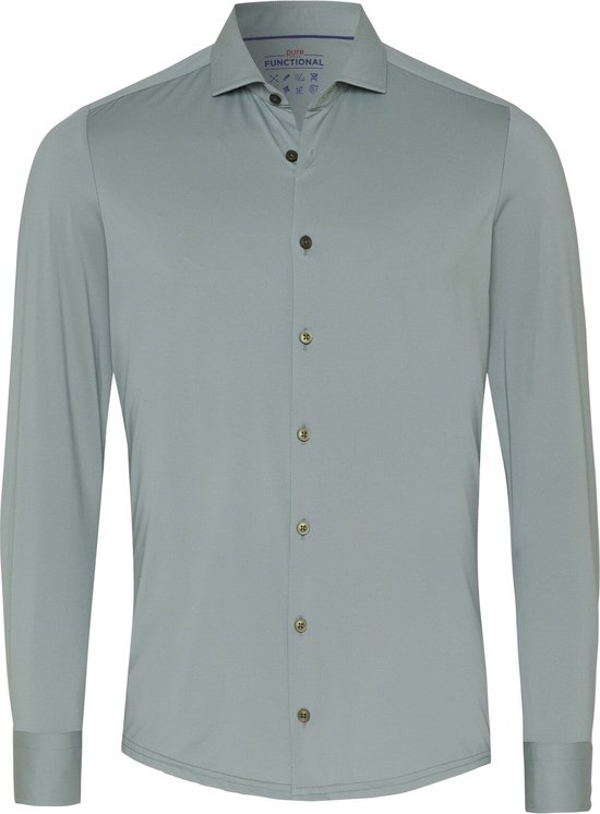 Pure - The Functional Shirt Groen - Heren - Maat 40 - Slim-fit