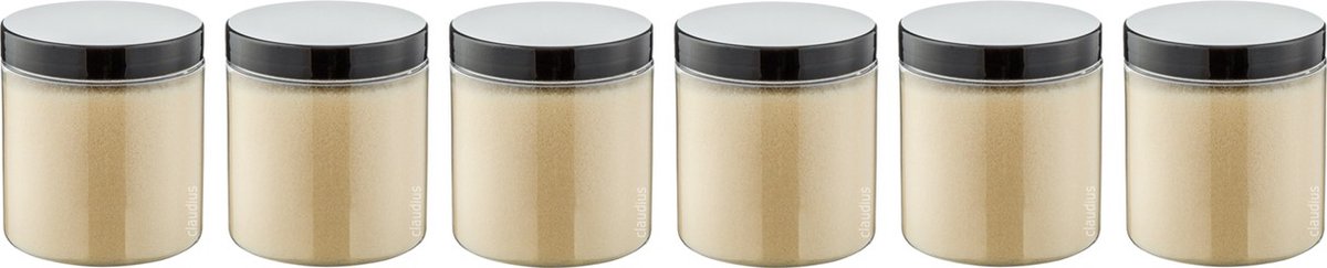 Goedkoopste Scrubzout Vanille - 300 gram - Pot met zwarte deksel - set van 6 stuks - Hydraterende Lichaamsscrub