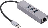 SVH Company USB C Naar Gigabit Ethernet Adapter RJ45 - Met 3 USB 3.0 Poorten - 1000 Mbps 1 Gbps - LAN Netwerk