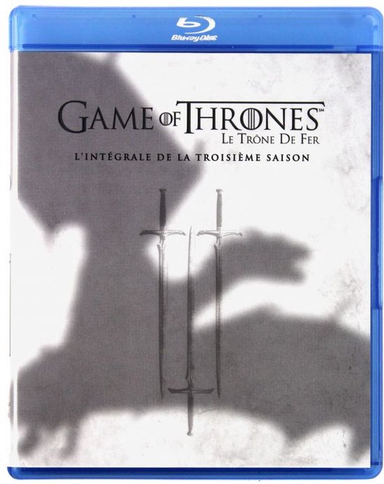 Blu-ray hoes van Game of Thrones: Le Trône de Fer. L'intégrale de la troisième saison. Drie zwaarden voor een schaduw van een paard.