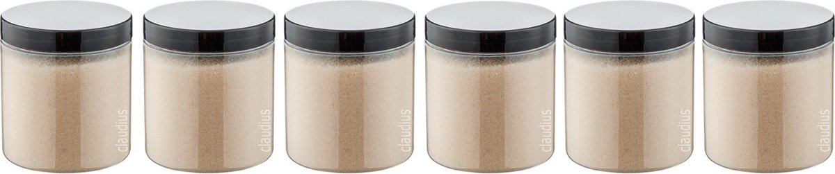 Goedkoopste Scrubzout Amandel - 300 gram - Pot met zwarte deksel - set van 6 stuks - Hydraterende Lichaamsscrub