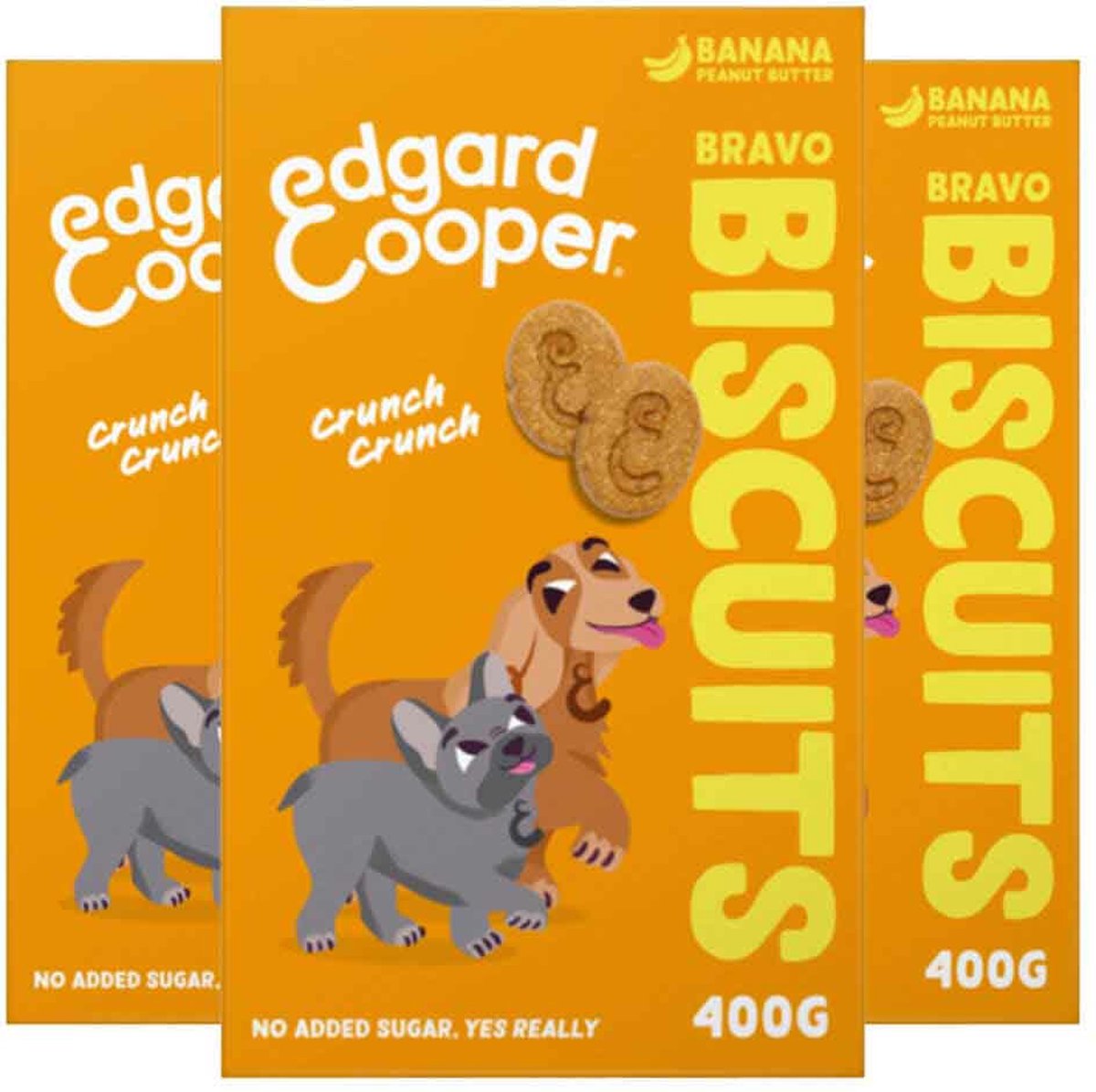 3x Edgard & Cooper Adult Biscuit Banaan & Pinda 400 gr 3x Edgard & Cooper Adult Biscuit Banaan & Pinda 400 gr
