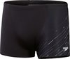 Speedo end+ allover v-cut zwemboxer in de kleur zwart.