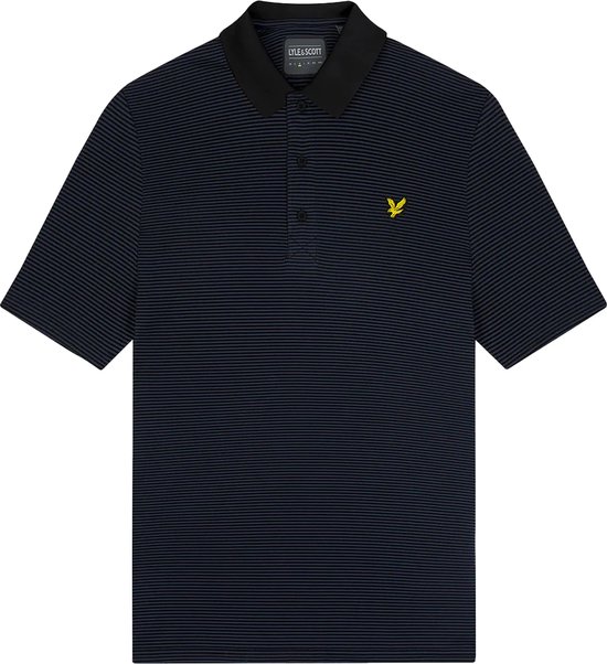 Lyle & scott golf microstripe polo in de kleur marine.