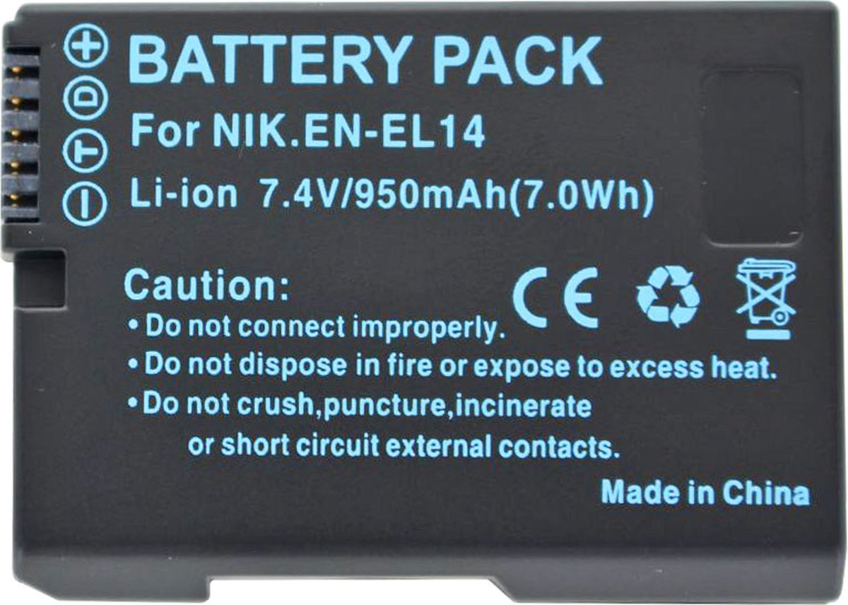 Batterij geschikt voor Nikon EN-EL14, CoolPix P7000 (niet origineel)
