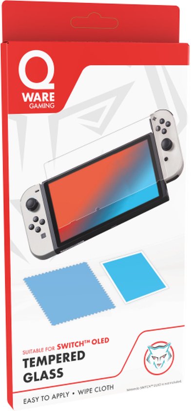 Qware Gaming - Tempered Glass - geschikt voor Nintendo Switch OLED - Screenprotector - Gehard Glas - Transparant