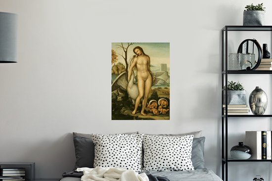 Stickers muraux - Film autocollant - Léda et le cygne - Leonardo de Vinci - 60x80 cm - Film adhésif - Stickers muraux muraux Chambre d'enfant - Papier peint autocollant - Papier peint autocollant - Film autocollant