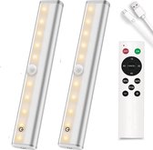 2 Stuks - Kastverlichting - Druklamp - Kastverlichting - Keukenverlichting LED - Incl Afstandsbediening - Oplaadbaar - Warm en Koud Licht