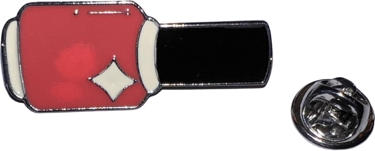 Nagellak Nail Polish Emaille Pin 1.5 cm / 4.9 cm / Roze Zwart Wit Zilver